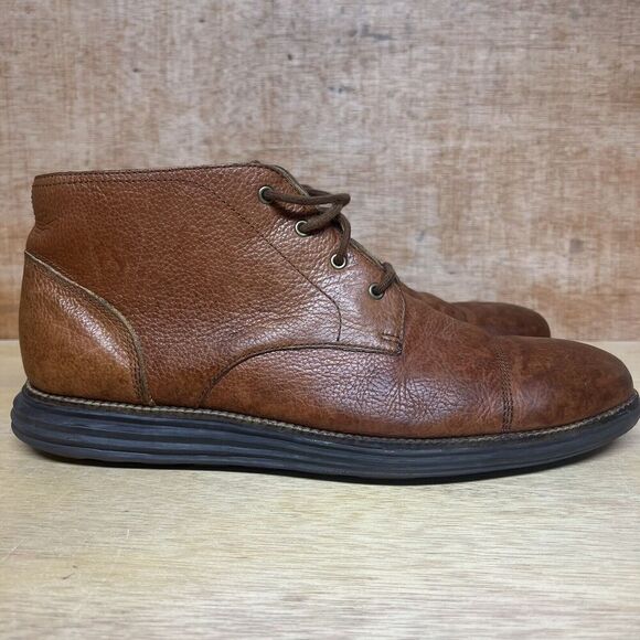 Cole Haan Grand OS Chukka Oxford Brown Leather Boots C23429 Men Size 11.5 M - Picture 1 of 12